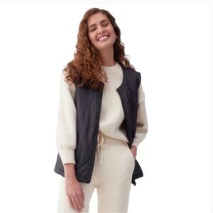 Socialite Quilted Light Weight Puffer Vest Black Womens L/XL NWTs